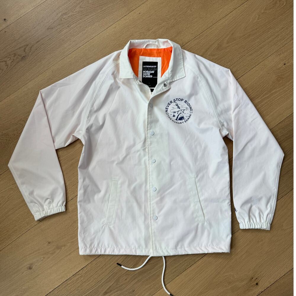 Nobaday Snowboarding Skiing Winter Sports Lightweight White Jacket Men's LARGE